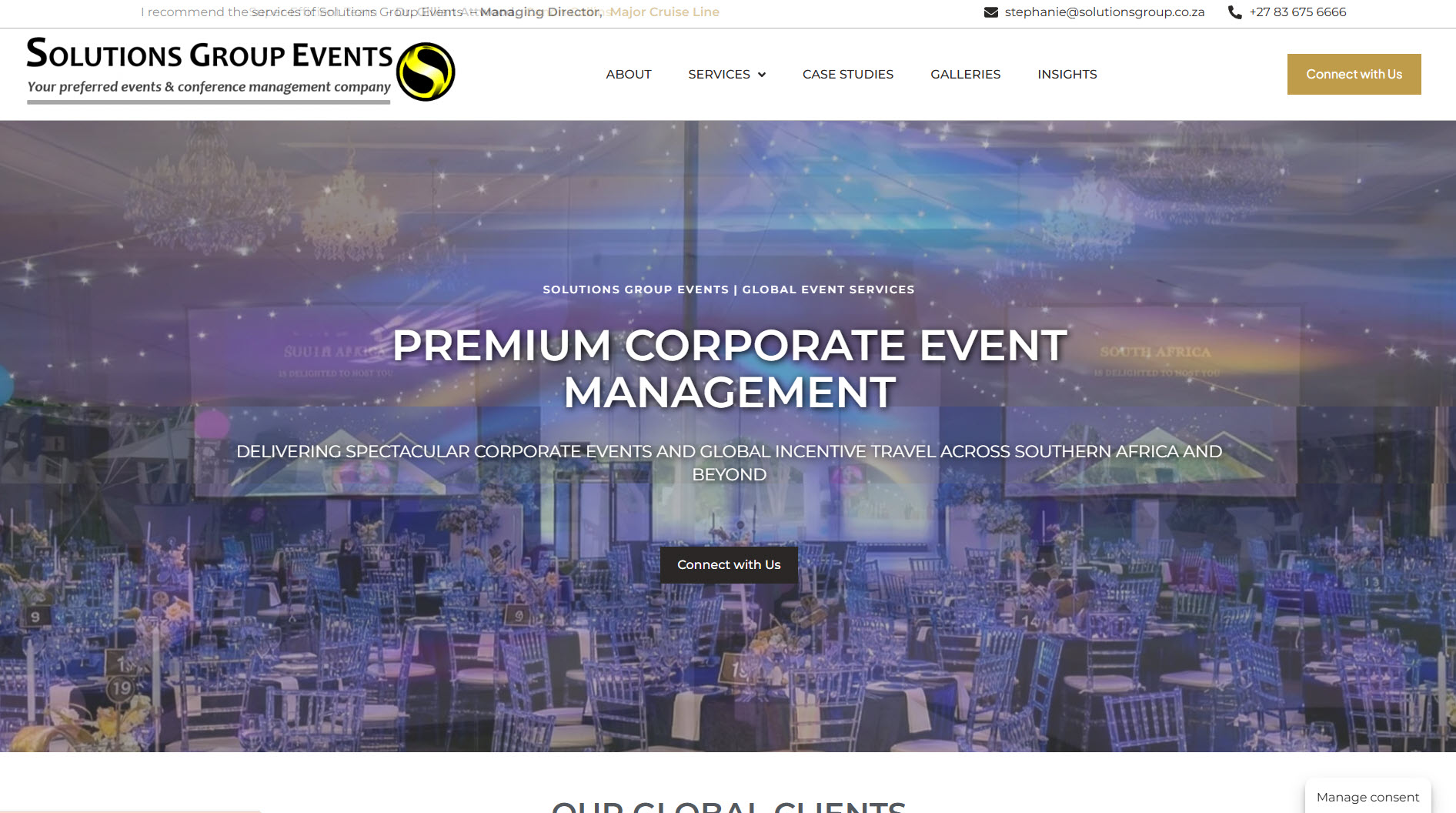 Solutions Group Events laptop screenshot